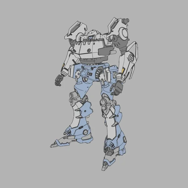 Vektorillustration. mecha in isoliertem Hintergrund. für T-Shirt-Design, Poster, Aufkleber. — Stockvektor