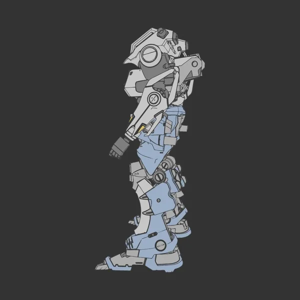 Vektorillustration. Mecha i isolerad bakgrund. För t-shirt design, affisch, klistermärke. — Stock vektor