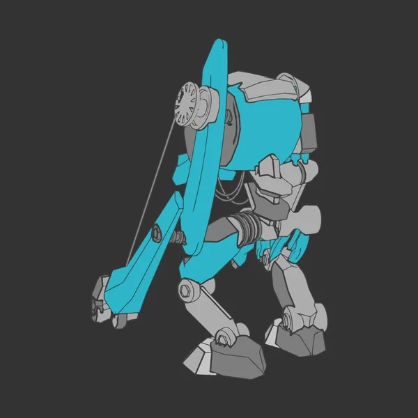 Vektorillustration. mecha in isoliertem Hintergrund. für T-Shirt-Design, Poster, Aufkleber. — Stockvektor