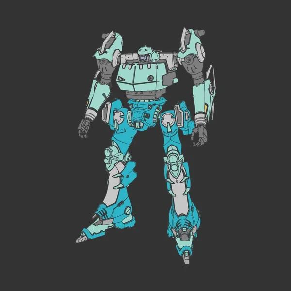 Vektorillustration. mecha in isoliertem Hintergrund. für T-Shirt-Design, Poster, Aufkleber. — Stockvektor