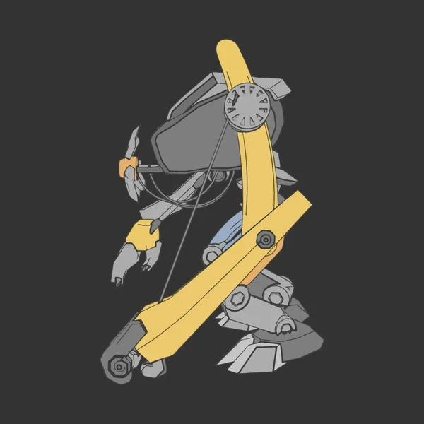 Vektorillustration. Mecha i isolerad bakgrund. För t-shirt design, affisch, klistermärke. — Stock vektor