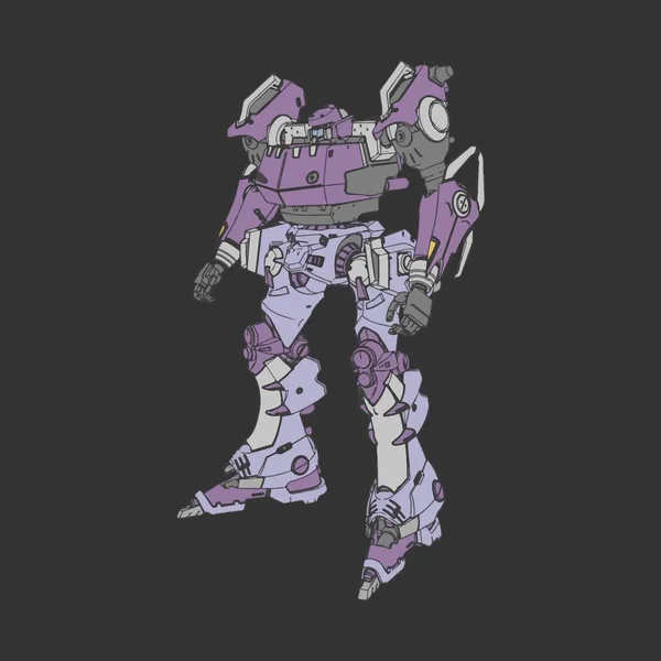 Vektorillustration. mecha in isoliertem Hintergrund. für T-Shirt-Design, Poster, Aufkleber. — Stockvektor