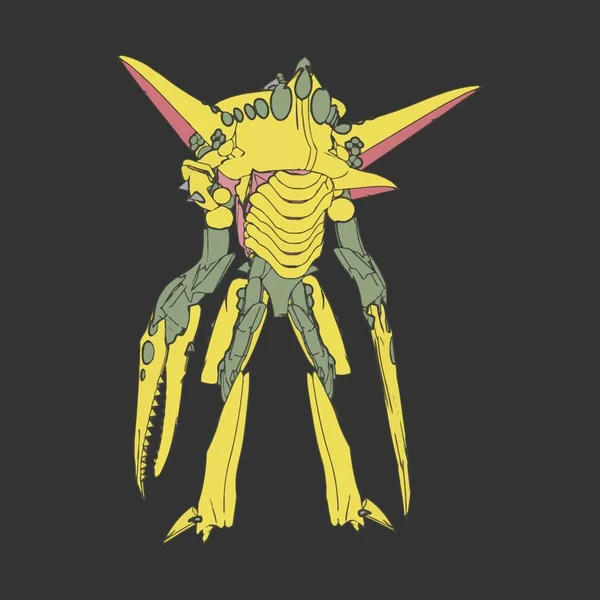 Vektorillustration. mecha in isoliertem Hintergrund. für T-Shirt-Design, Poster, Aufkleber. — Stockvektor