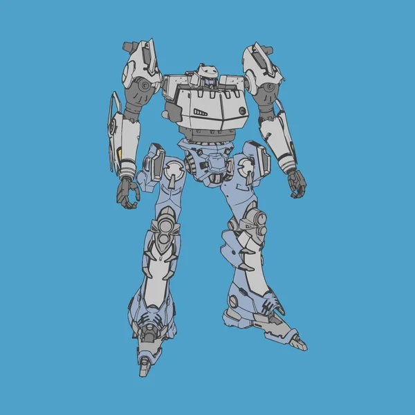 Vektorillustration. Mecha i isolerad bakgrund. För t-shirt design, affisch, klistermärke. — Stock vektor