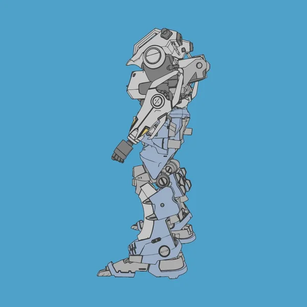 Vektorillustration. mecha in isoliertem Hintergrund. für T-Shirt-Design, Poster, Aufkleber. — Stockvektor