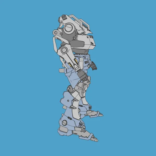 Vektorillustration. Mecha i isolerad bakgrund. För t-shirt design, affisch, klistermärke. — Stock vektor