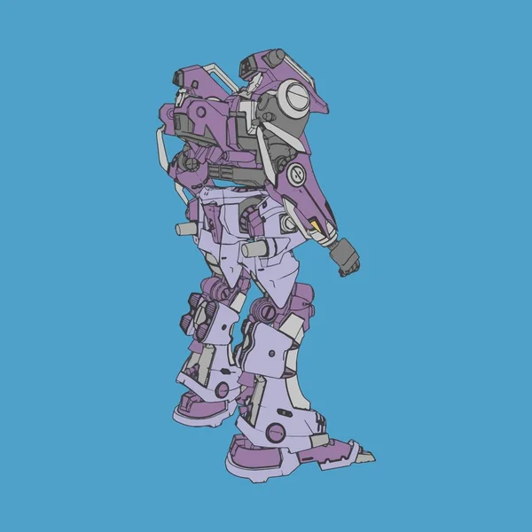 Ilustração vetorial. Mecha em fundo isolado. Para design de t-shirt, cartaz, adesivo . — Vetor de Stock