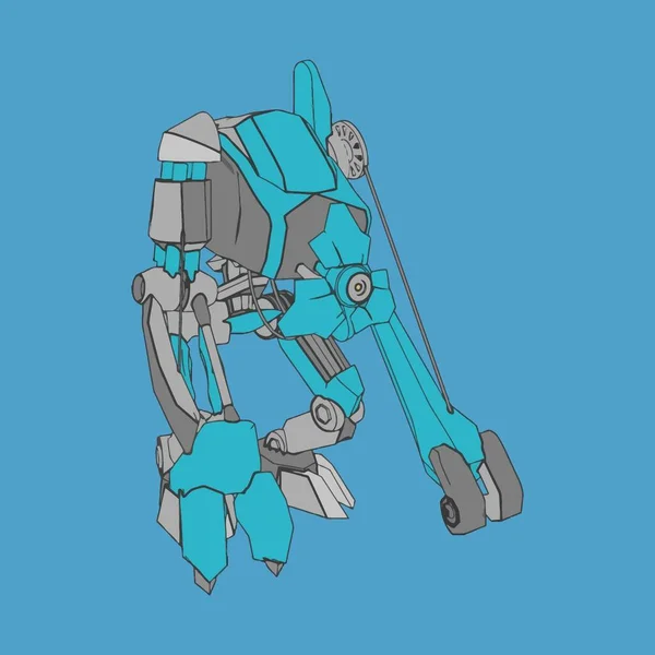 Vektorillustration. mecha in isoliertem Hintergrund. für T-Shirt-Design, Poster, Aufkleber. — Stockvektor