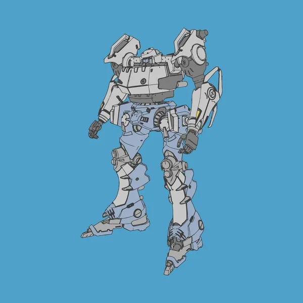 Vektorillustration. mecha in isoliertem Hintergrund. für T-Shirt-Design, Poster, Aufkleber. — Stockvektor