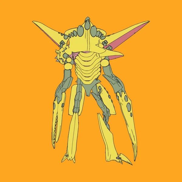 Vector illustratie. Mecha in geïsoleerde omgeving. Voor t-shirt design, poster, sticker. — Stockvector