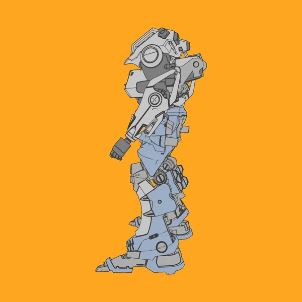 Vektorillustration. mecha in isoliertem Hintergrund. für T-Shirt-Design, Poster, Aufkleber. — Stockvektor