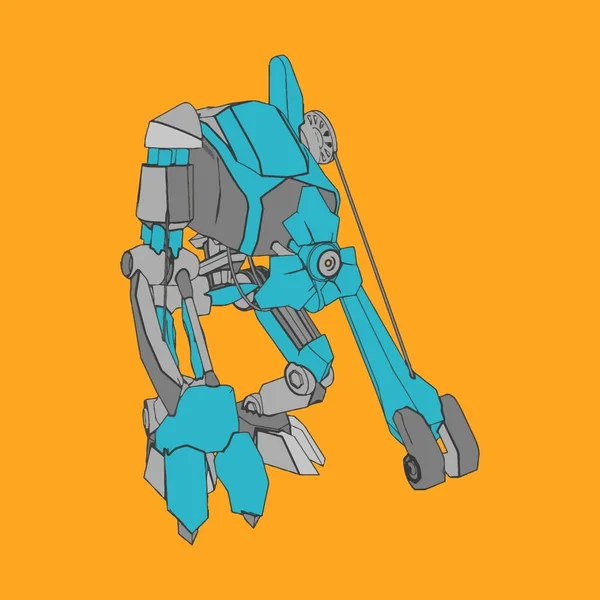 Ilustração vetorial. Mecha em fundo isolado. Para design de t-shirt, cartaz, adesivo . — Vetor de Stock