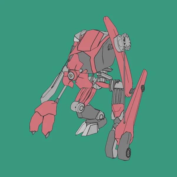 Vektorillustration. mecha in isoliertem Hintergrund. für T-Shirt-Design, Poster, Aufkleber. — Stockvektor