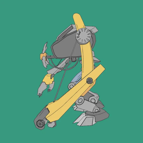 Vektorillustration. mecha in isoliertem Hintergrund. für T-Shirt-Design, Poster, Aufkleber. — Stockvektor