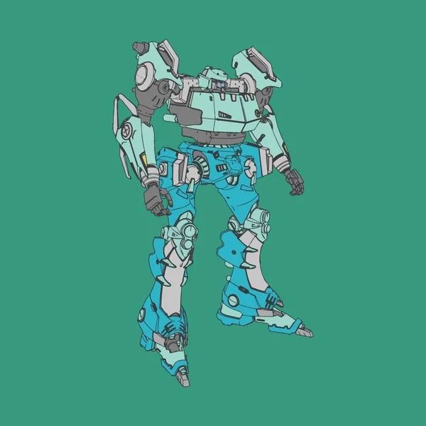 Vektorillustration. mecha in isoliertem Hintergrund. für T-Shirt-Design, Poster, Aufkleber. — Stockvektor