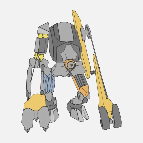 Vector illustratie. Mecha in geïsoleerde omgeving. Voor t-shirt design, poster, sticker. — Stockvector