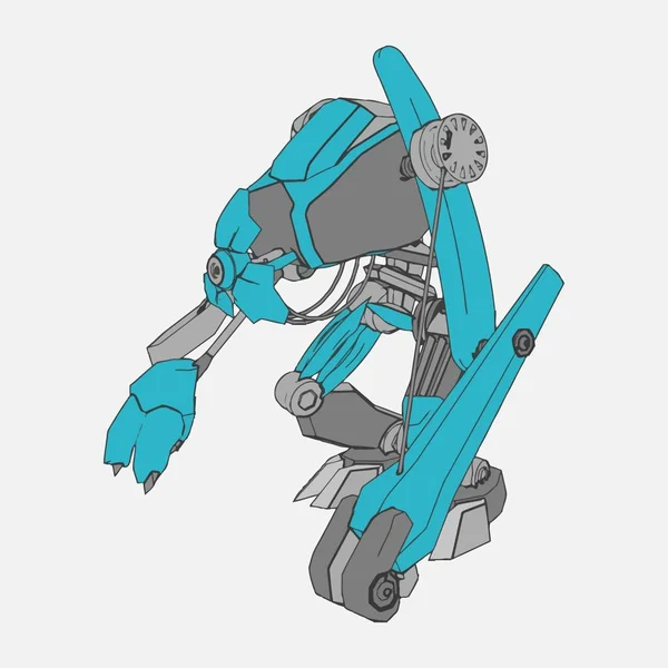 Vektorillustration. mecha in isoliertem Hintergrund. für T-Shirt-Design, Poster, Aufkleber. — Stockvektor