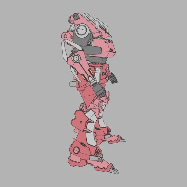 Ilustração vetorial. Mecha em fundo isolado. Para design de t-shirt, cartaz, adesivo . — Vetor de Stock