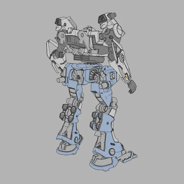 Vektorillustration. mecha in isoliertem Hintergrund. für T-Shirt-Design, Poster, Aufkleber. — Stockvektor