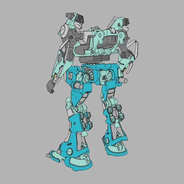 Vektorillustration. mecha in isoliertem Hintergrund. für T-Shirt-Design, Poster, Aufkleber. — Stockvektor