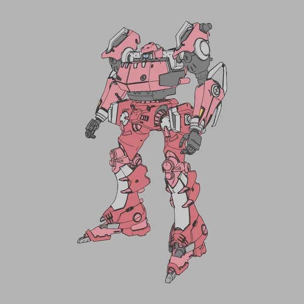 Illustrazione vettoriale. Mecha in background isolato. Per il design di t-shirt, poster, adesivo . — Vettoriale Stock