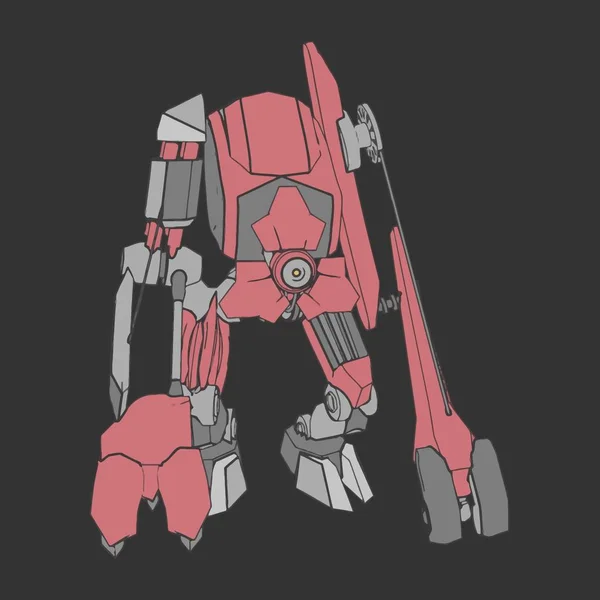 Vektorillustration. mecha in isoliertem Hintergrund. für T-Shirt-Design, Poster, Aufkleber. — Stockvektor