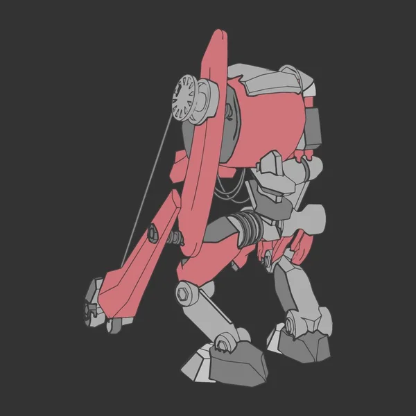 Vektorillustration. mecha in isoliertem Hintergrund. für T-Shirt-Design, Poster, Aufkleber. — Stockvektor