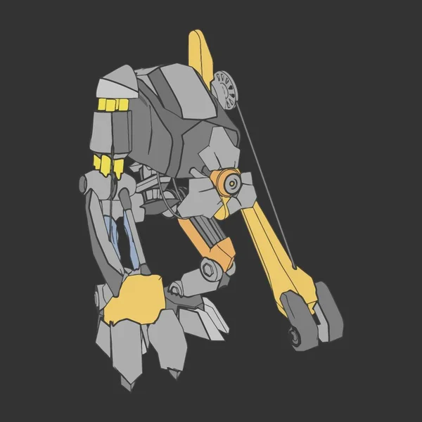 벡터 일러스트. mecha 는 고립된 배경에 있습니다. 티셔츠 디자인, 포스터, 스티커등을 위한 것입니다.. — 스톡 벡터