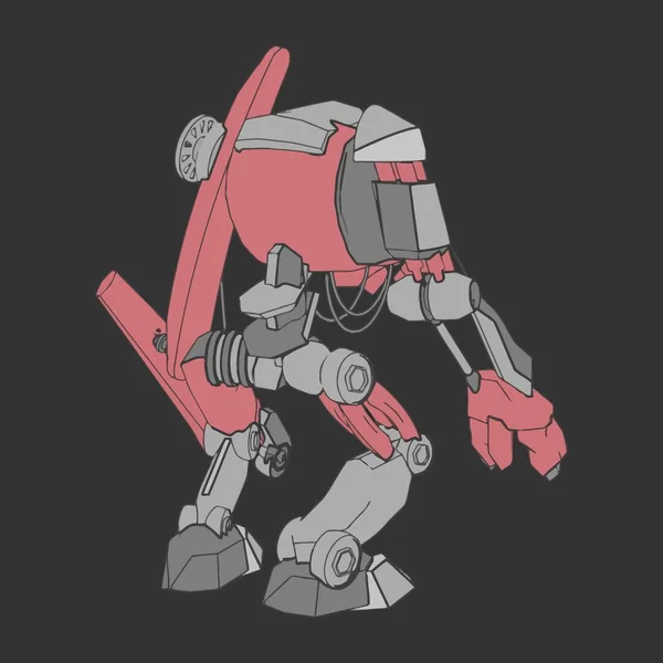 Vektorillustration. mecha in isoliertem Hintergrund. für T-Shirt-Design, Poster, Aufkleber. — Stockvektor