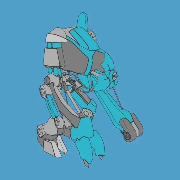 Vektorillustration. mecha in isoliertem Hintergrund. für T-Shirt-Design, Poster, Aufkleber. — Stockvektor