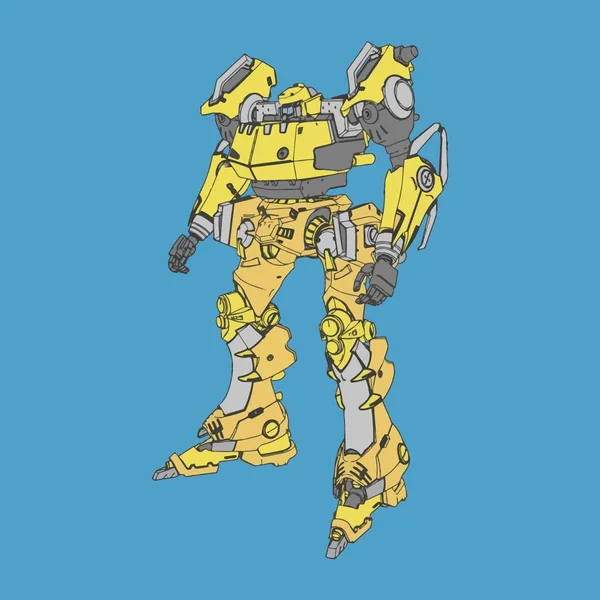 Vektorillustration. mecha in isoliertem Hintergrund. für T-Shirt-Design, Poster, Aufkleber. — Stockvektor