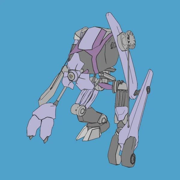 Vektorillustration. mecha in isoliertem Hintergrund. für T-Shirt-Design, Poster, Aufkleber. — Stockvektor