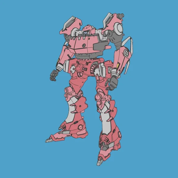 Vektorillustration. mecha in isoliertem Hintergrund. für T-Shirt-Design, Poster, Aufkleber. — Stockvektor