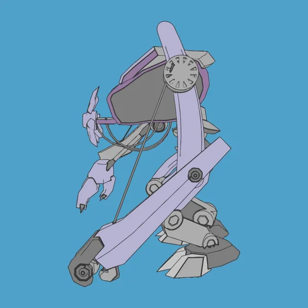 Vektorillustration. Mecha i isolerad bakgrund. För t-shirt design, affisch, klistermärke. — Stock vektor