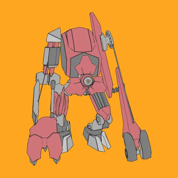 Vector illustratie. Mecha in geïsoleerde omgeving. Voor t-shirt design, poster, sticker. — Stockvector