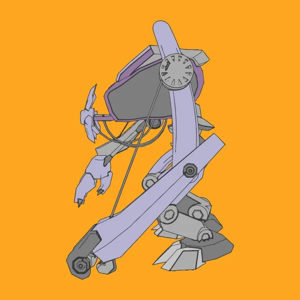 Vector illustratie. Mecha in geïsoleerde omgeving. Voor t-shirt design, poster, sticker. — Stockvector