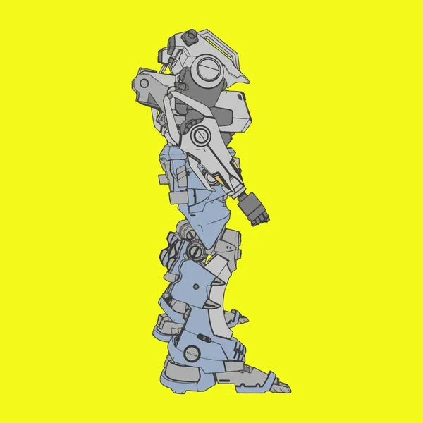 Vector illustratie. Mecha in geïsoleerde omgeving. Voor t-shirt design, poster, sticker. — Stockvector