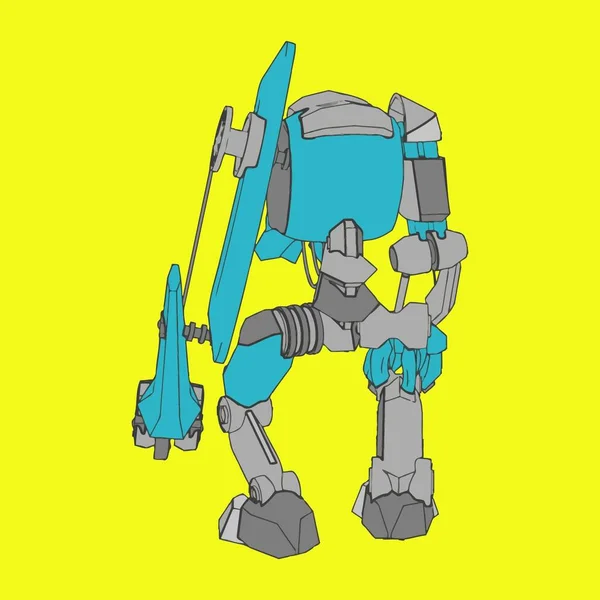 Vector illustratie. Mecha in geïsoleerde omgeving. Voor t-shirt design, poster, sticker. — Stockvector