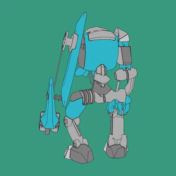 Vektorillustration. mecha in isoliertem Hintergrund. für T-Shirt-Design, Poster, Aufkleber. — Stockvektor