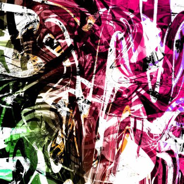 Yağlı boya çizgileri olan sıvı soyut arkaplan