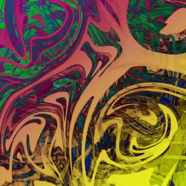 Yağlı boya çizgileri olan sıvı soyut arkaplan