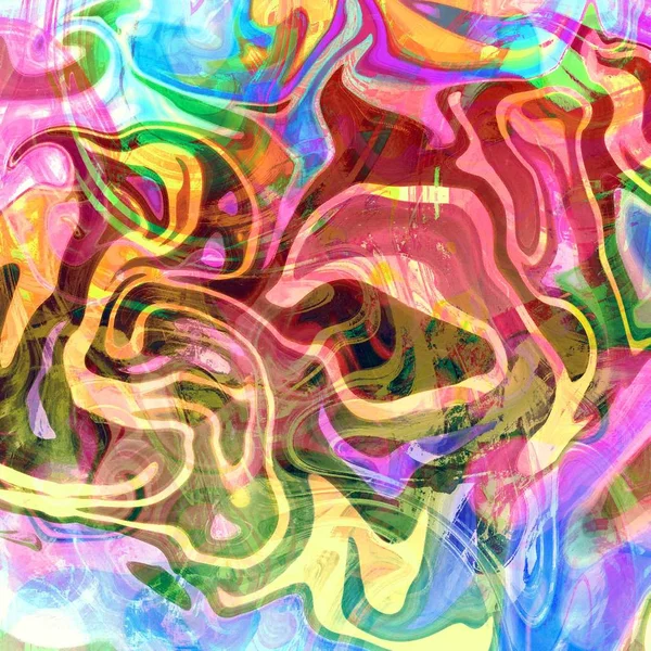 Liquid abstract background with oil painting streaks — Stock Photo, Image