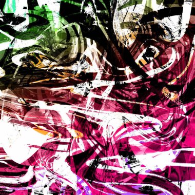 Yağlı boya çizgileri olan sıvı soyut arkaplan