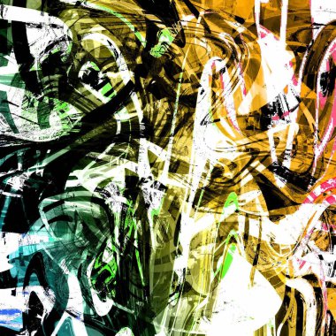 Yağlı boya çizgileri olan sıvı soyut arkaplan