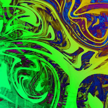 Yağlı boya çizgileri olan sıvı soyut arkaplan