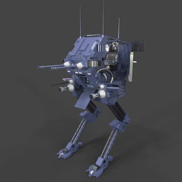 Sci Mecha Soldier Standing Military Futuristic Robot Mecha Controlled Pilot — 스톡 사진