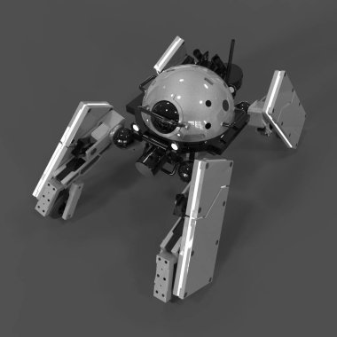 Bilim kurgu meka askeri ayakta duruyor. Askeri gelecekçi robot. Mekagodzilla bir pilot tarafından kontrol ediliyor.