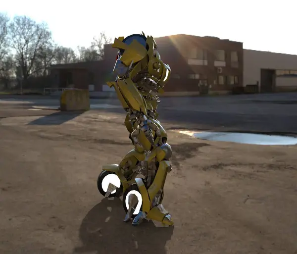 Sci-Fi mech voják stojící na pozadí krajiny. Vojenský futuristický robot se zeleným a šedým barevným kovem. Mech řízen pilotem. Poškrábaný kovový robot. Mech bitva. prostorové vykreslování — Stock fotografie