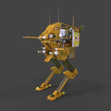 Bilim kurgu meka askeri ayakta duruyor. Askeri gelecekçi robot. Mekagodzilla bir pilot tarafından kontrol ediliyor.