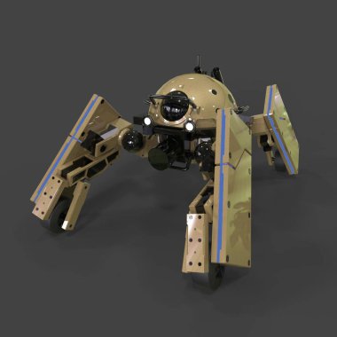 Bilim kurgu meka askeri ayakta duruyor. Askeri gelecekçi robot. Mekagodzilla bir pilot tarafından kontrol ediliyor.